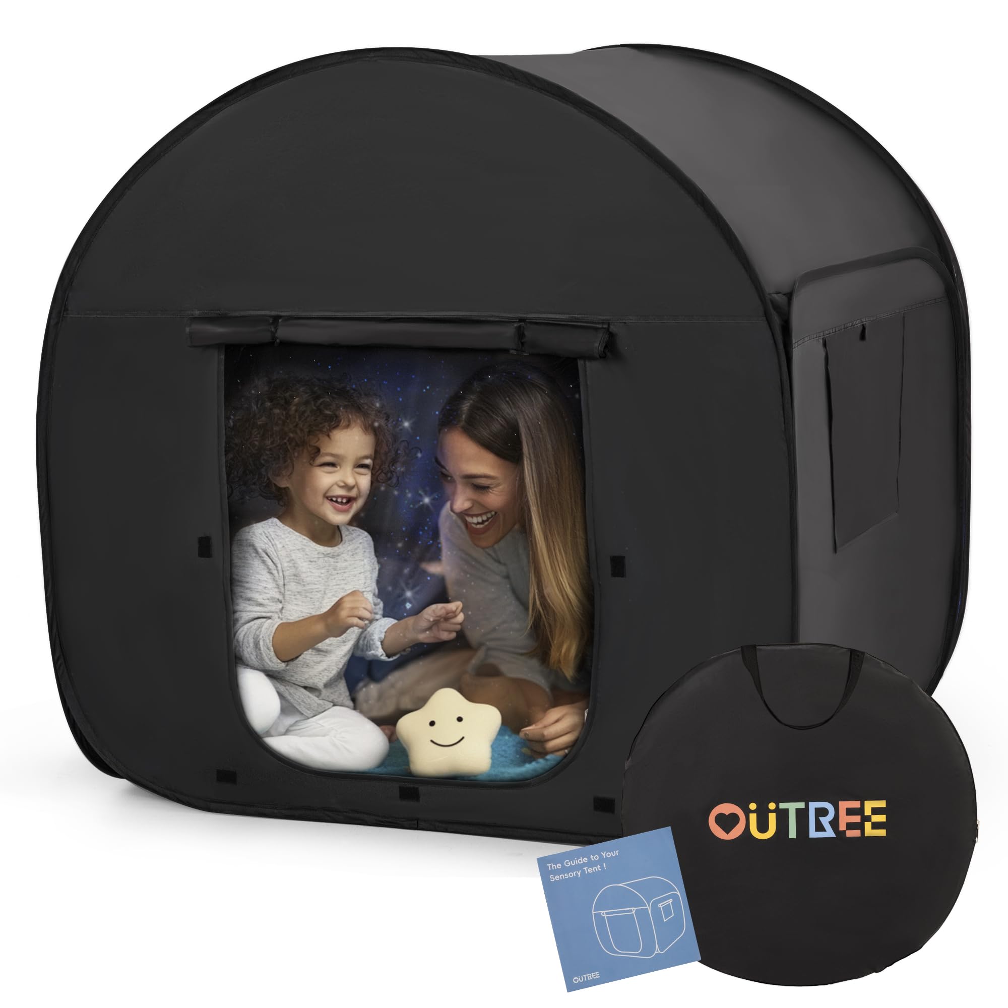 OUTREE Sensory Tent 47 * 47 * 47 in, Black Print, Sensory Room for Kids with Autism, Pop Up Play Tent : Toys & Games