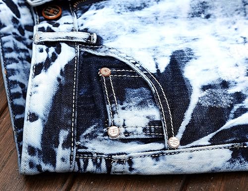 Miniatura 4 de Enrica - Pantalones de mezclilla ajustados para hombre, con parches y rasgados