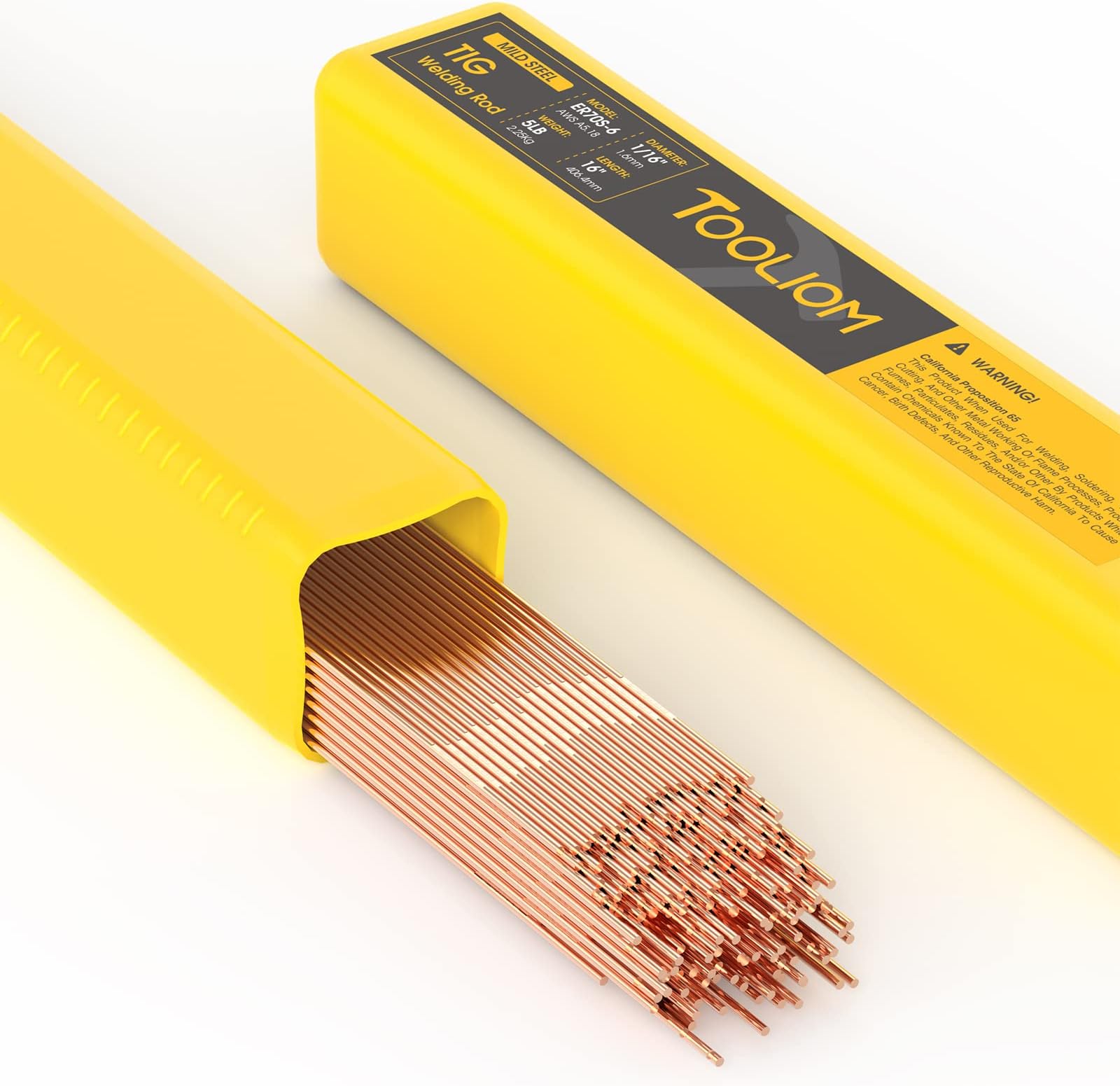 TOOLIOM Mild Steel TIG Welding Rod ER70S-6 TIG Filler Rod 1/16" x 16" 5LB Welding Wire
