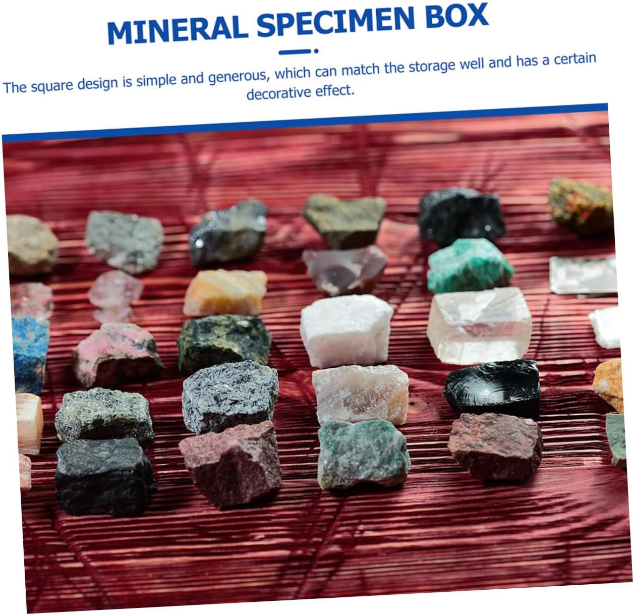 NOLITOY 60pcs Square Plastic Mineral Specimen Storage Cases Transparent Display Boxes for Rocks Crystals and Collectibles and Portable Design Base