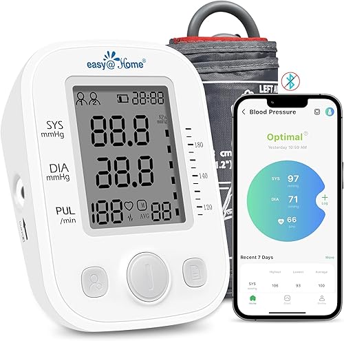 EasyHome Monitor digital de presión arterial superior del brazo con indicador de frecuencia de pulso, máquina de presión arterial automática precisa