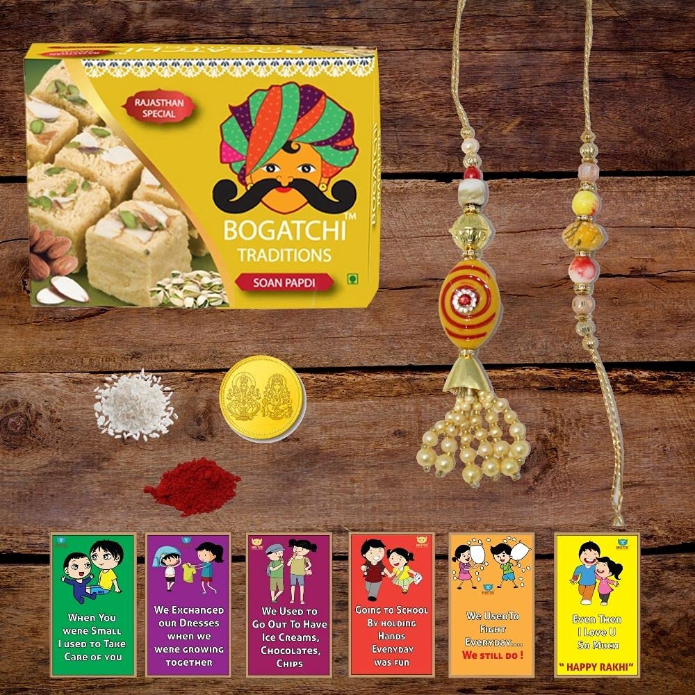 BOGATCHI Rakhi for Brother and Bhabhi with Sweets|Rakhi for Bhai and Bhabhi|Premium Lumba Rakhi Set| Lumba Rakhi Combo| Rakhi Lumba Set of 2| Bhaiya- Bhabhi Rakhi Set with Sweets|LMSPa-3-picture-22