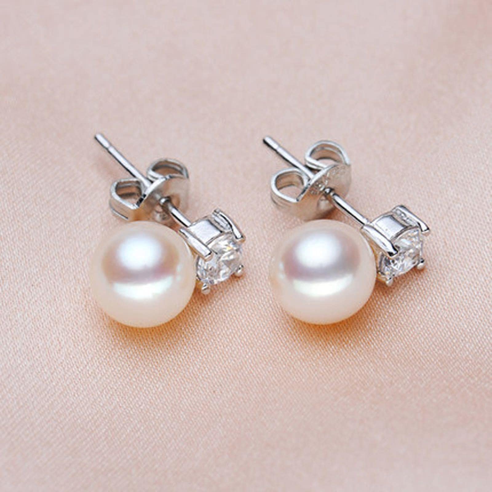 SALAN Orecchini A Bottone Con Perle D'Acqua Dolce Naturali E Fiori Barocchi - Argento 925, Gioielli Donna Eleganti