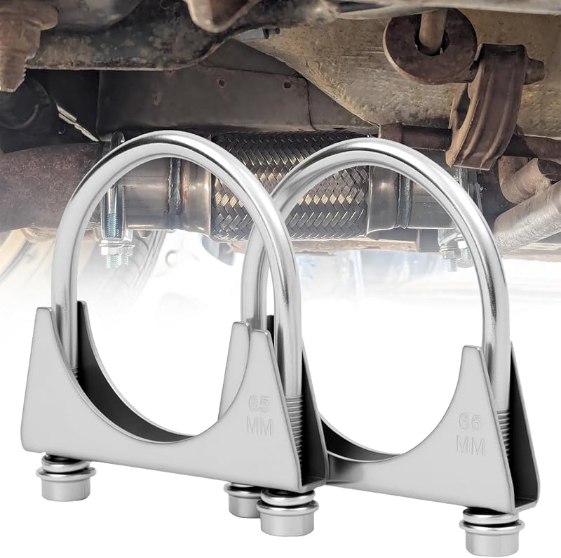 Abraçadeira tipo U para escapamento IFYKIM 2,5" (6,35 cm) estilo sela – Kit com 2 unidades