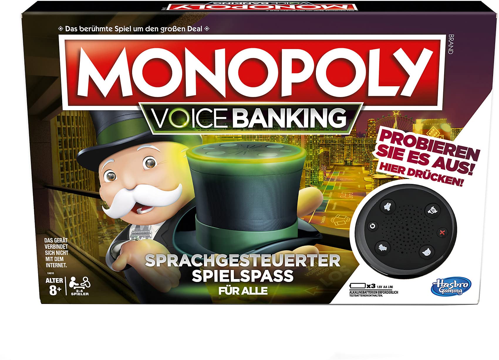 Hasbro Gaming E4816GC2 Monopoly Voice Banking, Voice-Controlled Family Game from 8 Years, Multicoloured