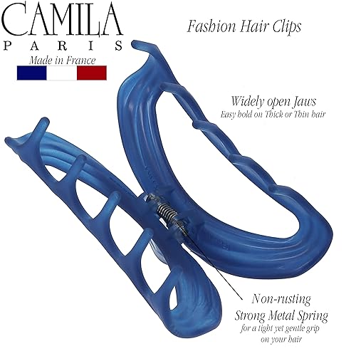 Miniatura 4 de Camila Paris CP3532 - Pinza para el cabello francesa para mujer, color azul, pinza para el cabello para niñas, a la moda, duradera y de estilo,