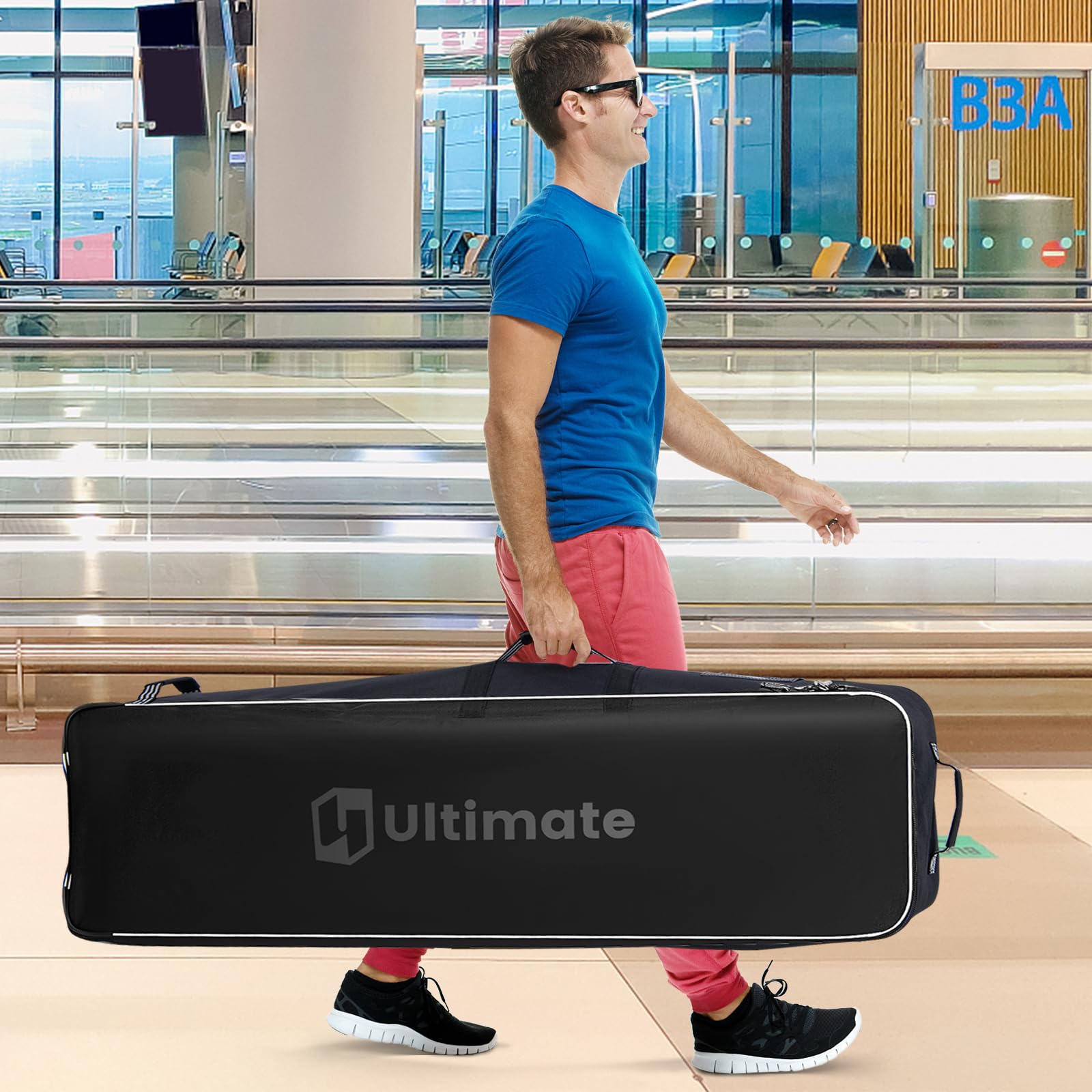 LIFEZEAL Borsa da viaggio da golf con ruote, borsa da aeroplano da golf, custodia da viaggio pieghevole in Oxford resistente all'usura e impermeabile