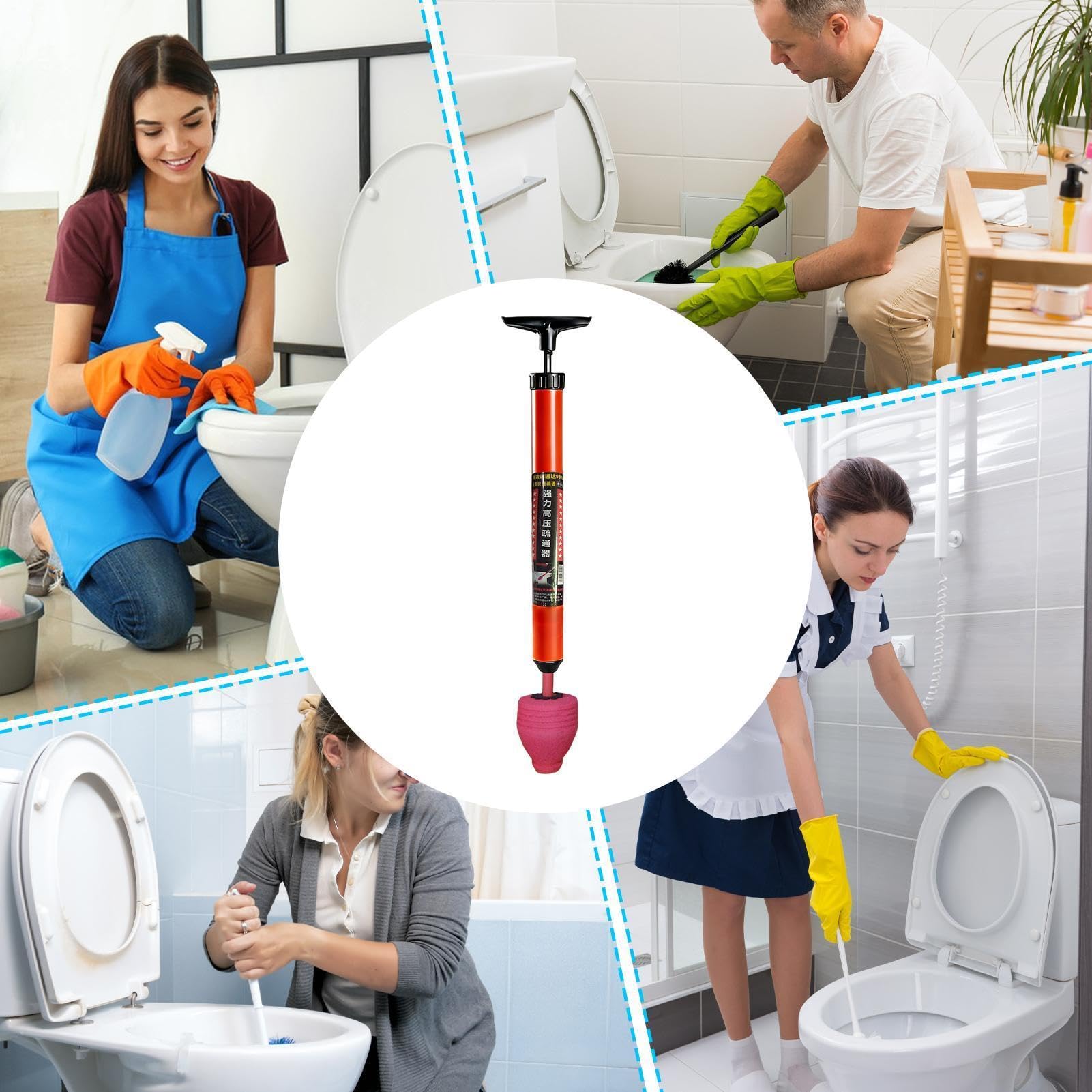 Verstopfte Toilette Wiederverwendbarer Hochdruck-Rückschlagkopf | Hochleistungs-Toilettenentstopfer Für Zuhause, Badezimmer, Waschküche, Wohnung, Garage, Wohnheim, Büro, Spüle, Abflussrohr