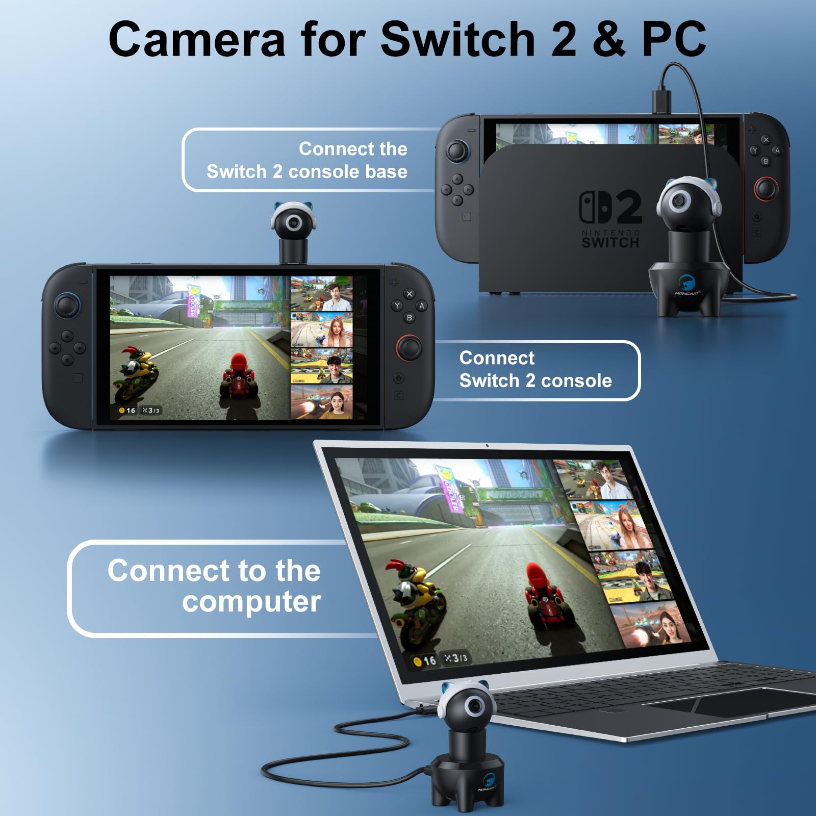 Amazon.com: HONCAM Plug and Play Camera for Nintendo Switch 2 & PC