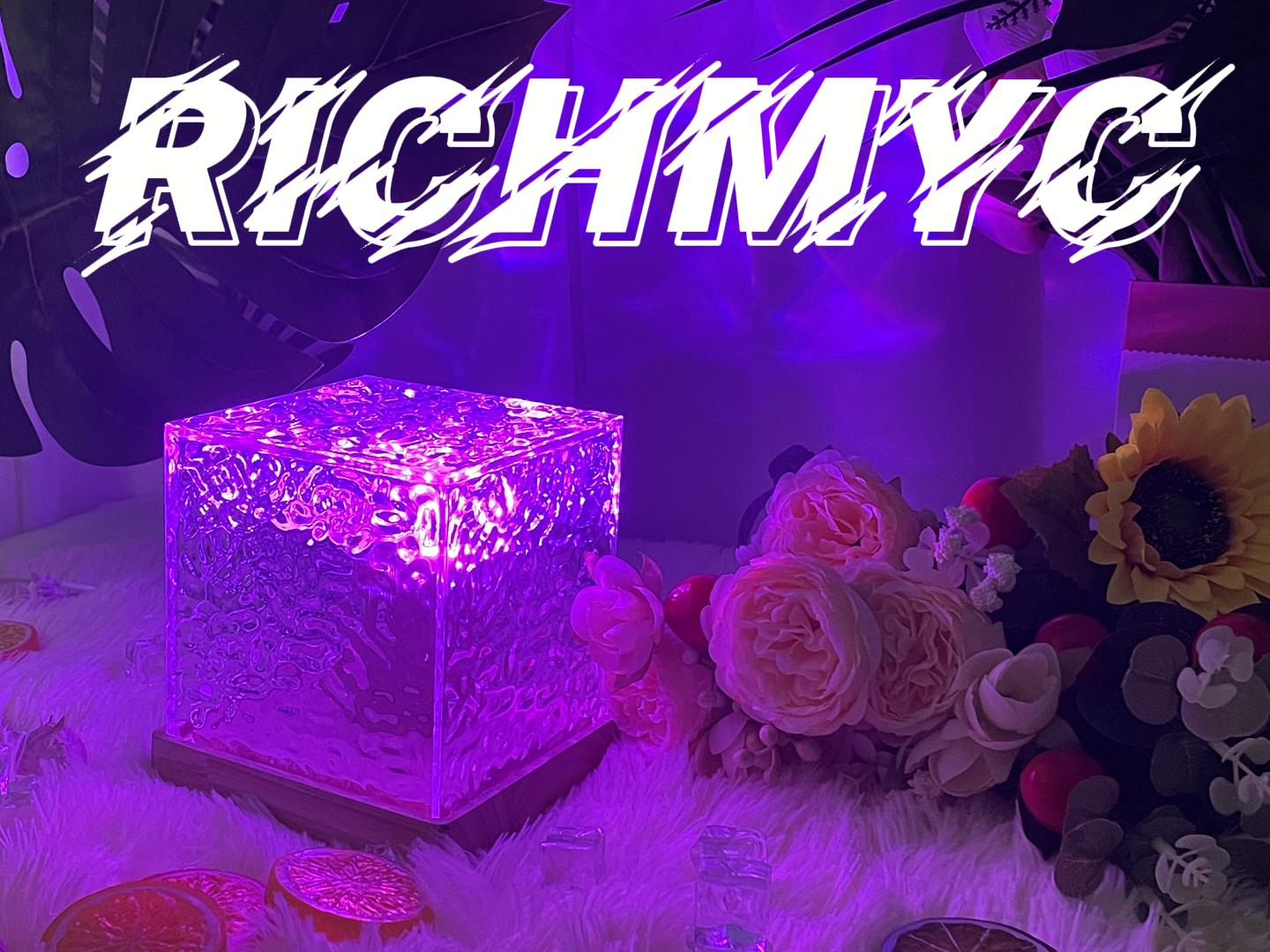 Image of RICHMYC Ocean Wave Projector Light, 16 Colors Gradual Rotating Water Lamp with Remote Control, Beach Decor Sea Themed Northern Lights Projector for Office Bedroom Bar Restaurant(Plug in 5.3in)