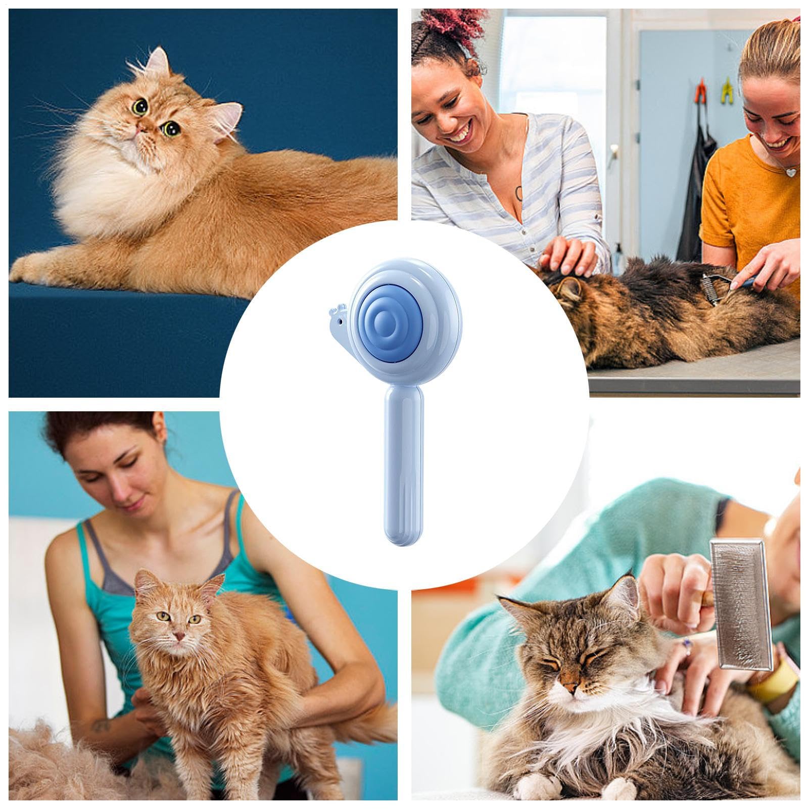 Fellbürste Für Wohnungskatzen Kammwerkzeug Mit Auswurftaste Entfernt | Katzenhaarentferner -Massagepflege Für Hunde Welpen Kätzchen Zuhause Salon Badezimmer Dusche