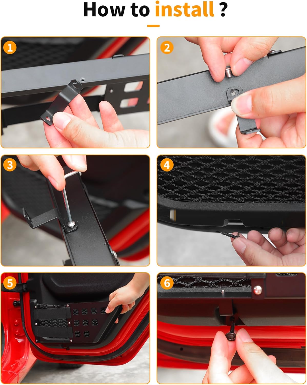 Hoolcar for JL Rear Door Storage Pockets, Door Side Insert Organizer Box Door Net Pocket Replacement for 2018+ Jeep Wrangler JL/JT Interior Storage Expansion Accessories,2PCS