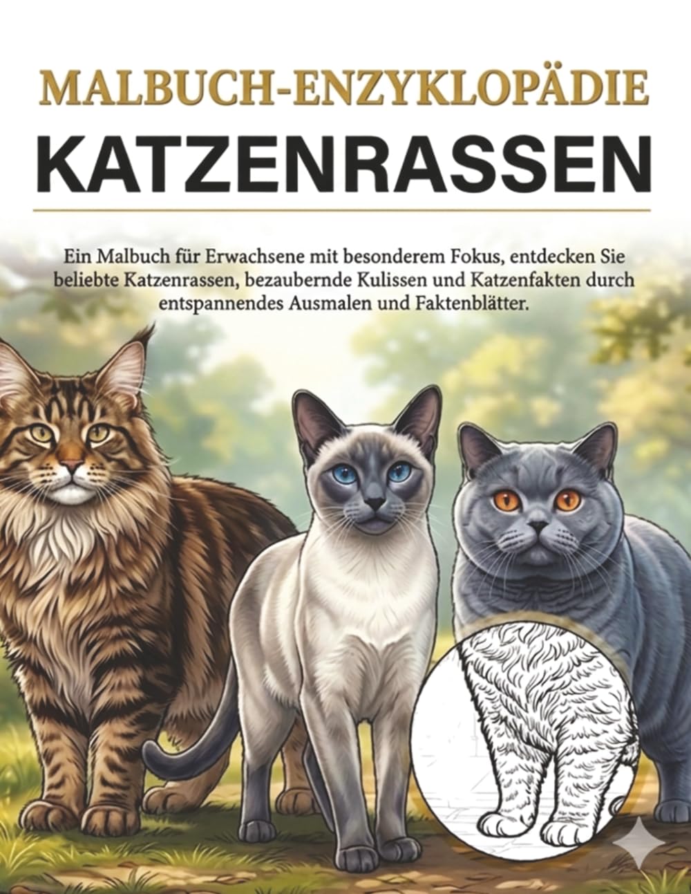 Malbuch-Enzyklopädie – Katzenrassen: Ein spezielles Malbuch für Erwachsene, erkunden Sie Katzenrassen durch entspannendes Ausmalen und informative Faktenblätter.