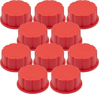 10 PCS Gallon Gas Can Caps, 5 Gallon Coarse Thread Gas Lid for Gasoline, Plastic and Metal Gas Tank Lid, Portable Diesel Fuel Can Cover, Universal Automotive Gas Spout Cap Replacement（Red）