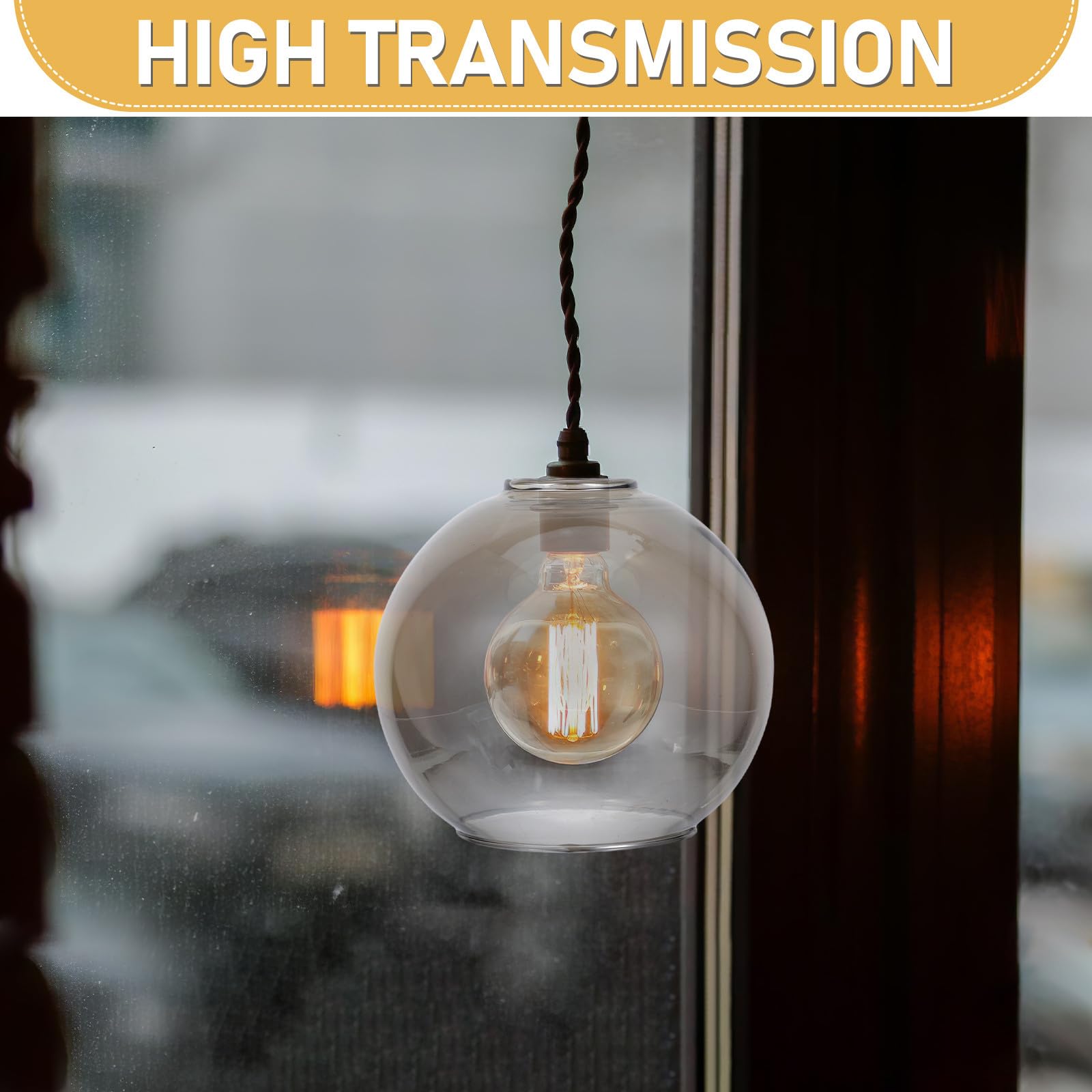 Zerodeko Pantalla Forma E27 en Lámpara de Bola de Vidrio | Acabado Liso, Alta Transmisión de Luz, Recambio para Apliques de Casa y Baño