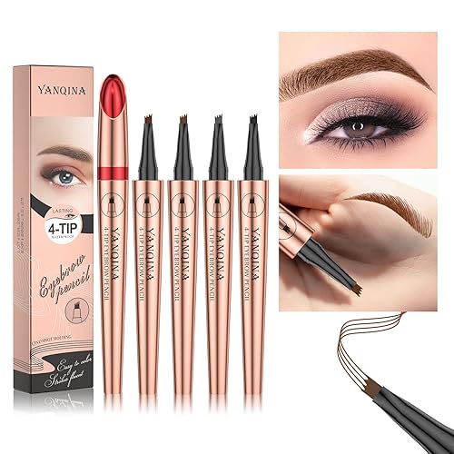 Miniatura 5 de Anifer Lápiz de cejas marrón oscuro de Microblading líquido. - Resistente al agua, de larga duración, natural, pluma de cejas con punta de horquilla