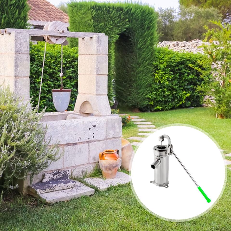 Wasserentnahme-Handpumpe, Ansaugpumpe Edelstahl, Hausbrunnenpumpe für Garten und Terrasse Garten