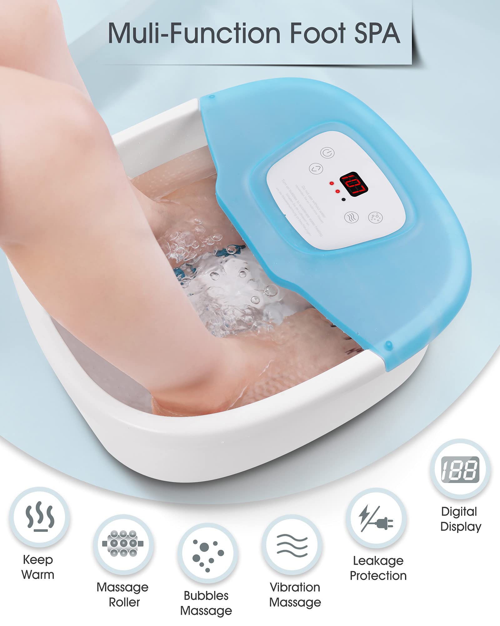 Amazon.com: N A Foot Spa/Bath Massager with Heat, Bubbles & Vibration,  Removable Pedicure Stone, 16 Shiatsu Massage Rollers, Adjustable  Temperature, Heated Foot Bath Home Use : Beauty & Personal Care