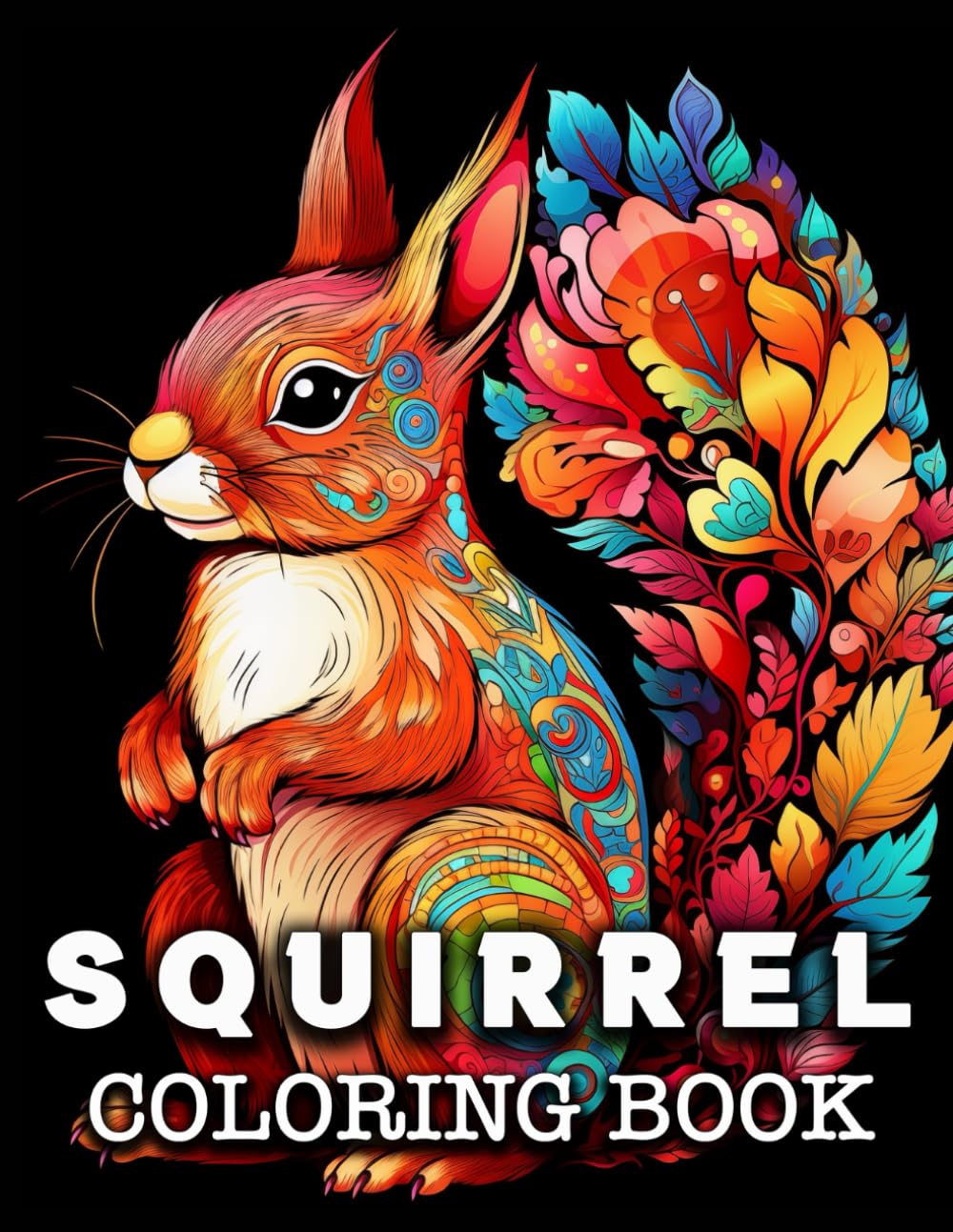 Squirrel Coloring Book: 50 Cute Squirrels Images for Stress Relief and Relaxation