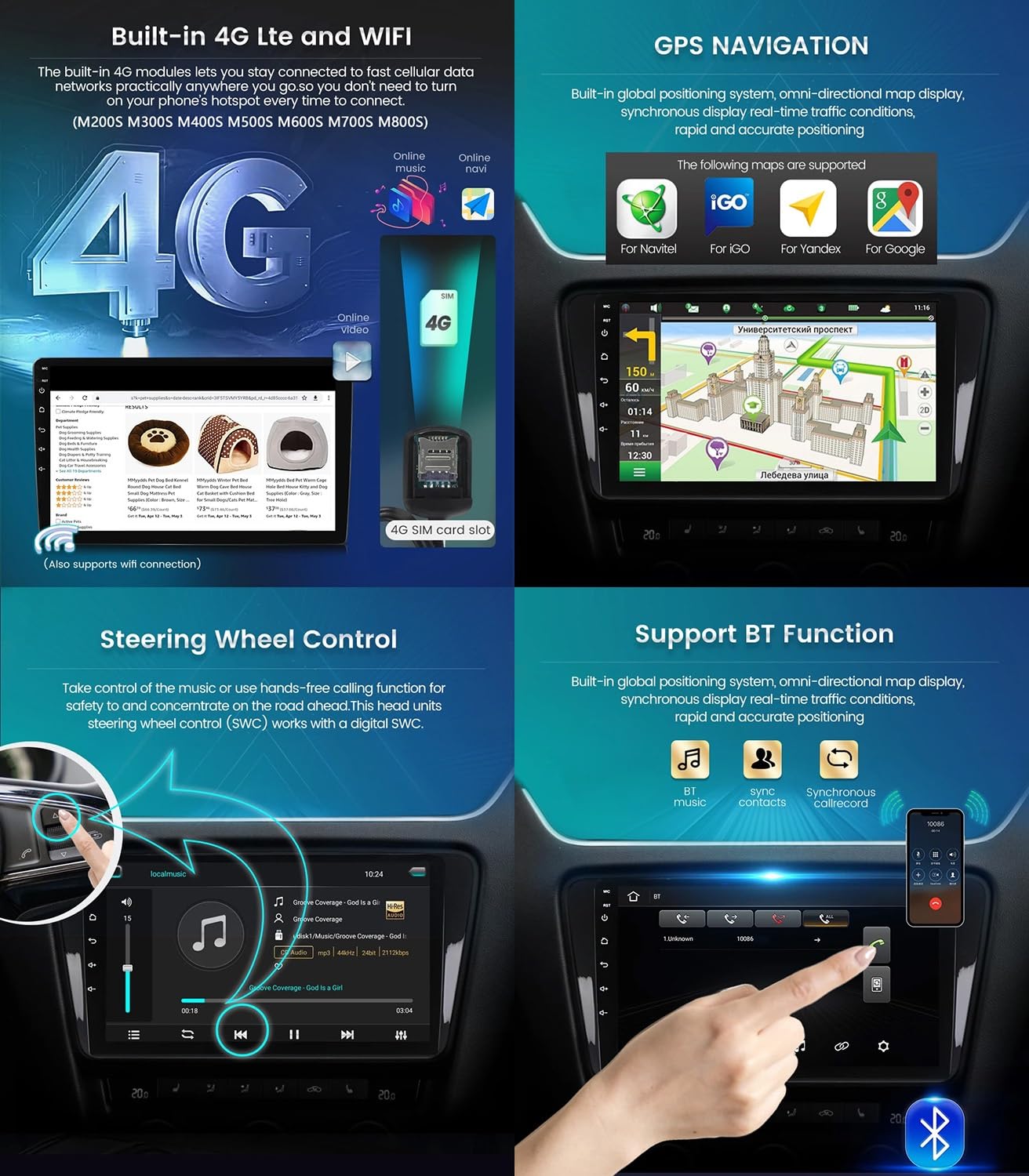 22.9 cm Android 12 radio samochodowe GPS do Hyundai IX35 (2018-2019) - 2 DIN, FM/AM, CarPlay, Android Auto, DSP, Bluetooth, sterowanie kierownicą, sterowanie głosowe.