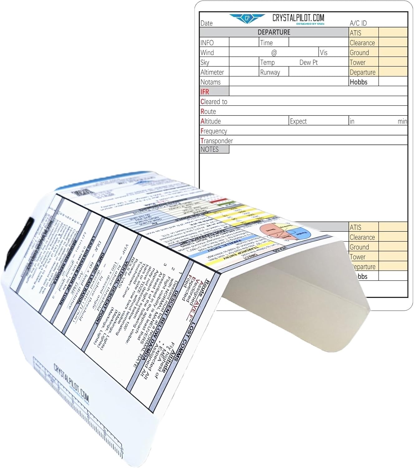 Crystal Pilot IFR Hood/View Limiting Device with IFR Cheat Sheet with Formulas and Sectional Scale & VFR-IFR Note Board with METAR Cheat Sheet