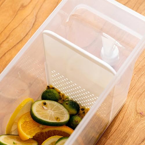 Miniatura 7 de DCQRY Hervidor frío con grifo en el refrigerador, dispensador de bebidas para refrigerador, jarras de agua de plástico, tetera de frutas, cubo de