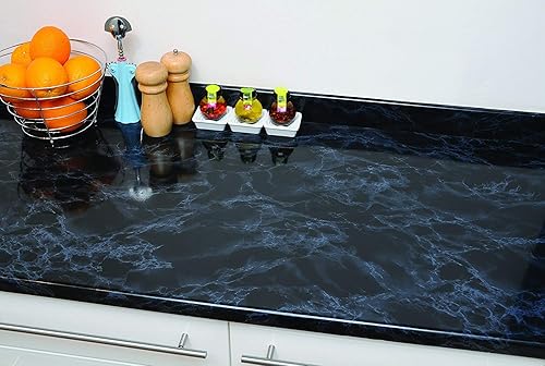 Miniatura 8 de d-c-fix Película autoadhesiva decorativa, color negro mármol, rollo de 26 x 78 pulgadas, paquete de 2