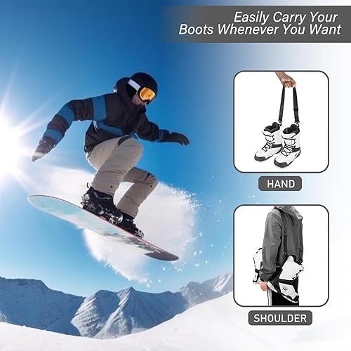 Miniatura 6 de AzReference Correas de transporte de esquí y botas correa de hombro ajustable correa de patinaje para esquí snowboard patines de hielo y patines