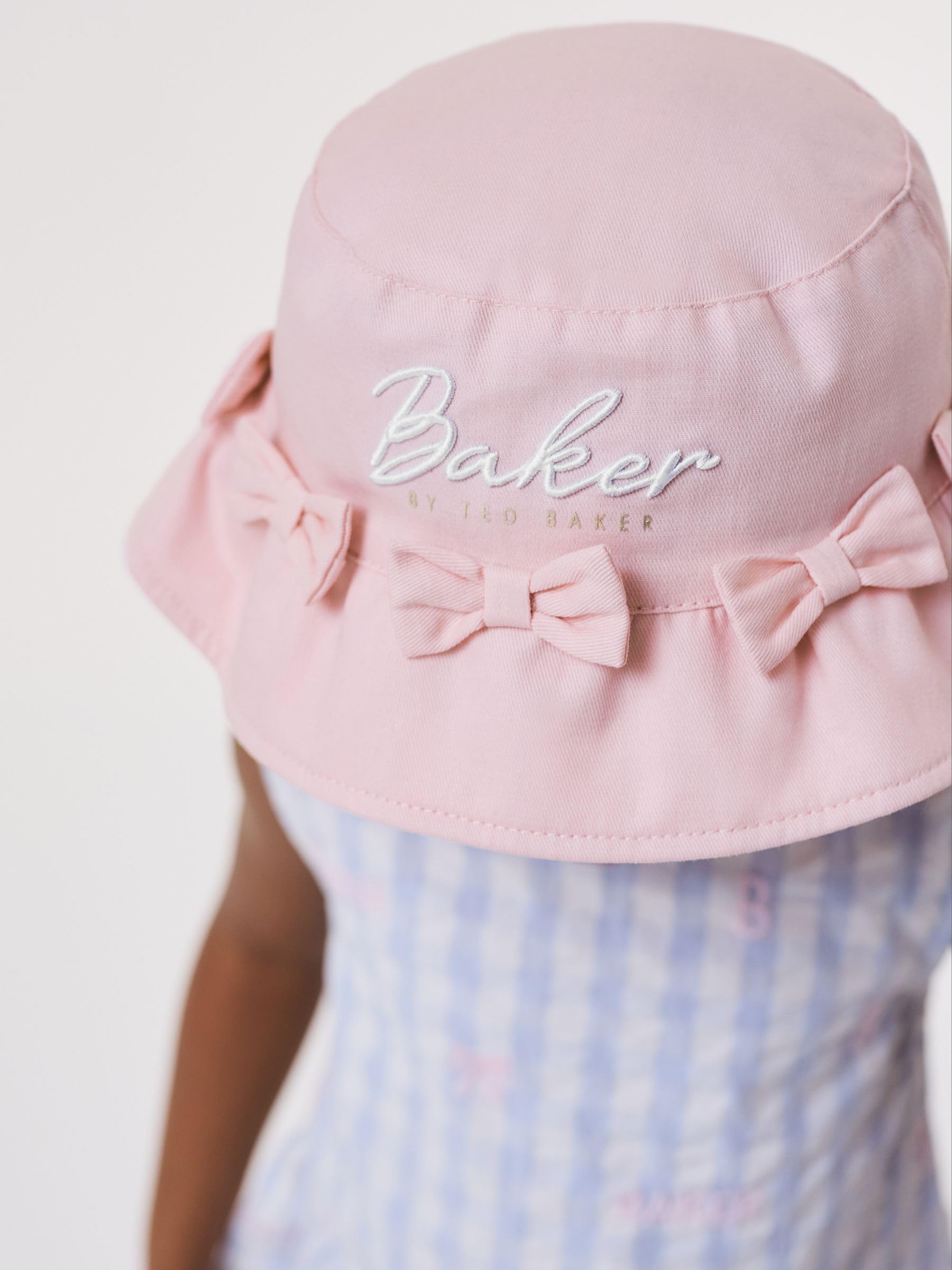 Starsze dziewczynki Różowy kapelusz wędkarski z logo Baker by Ted Baker
