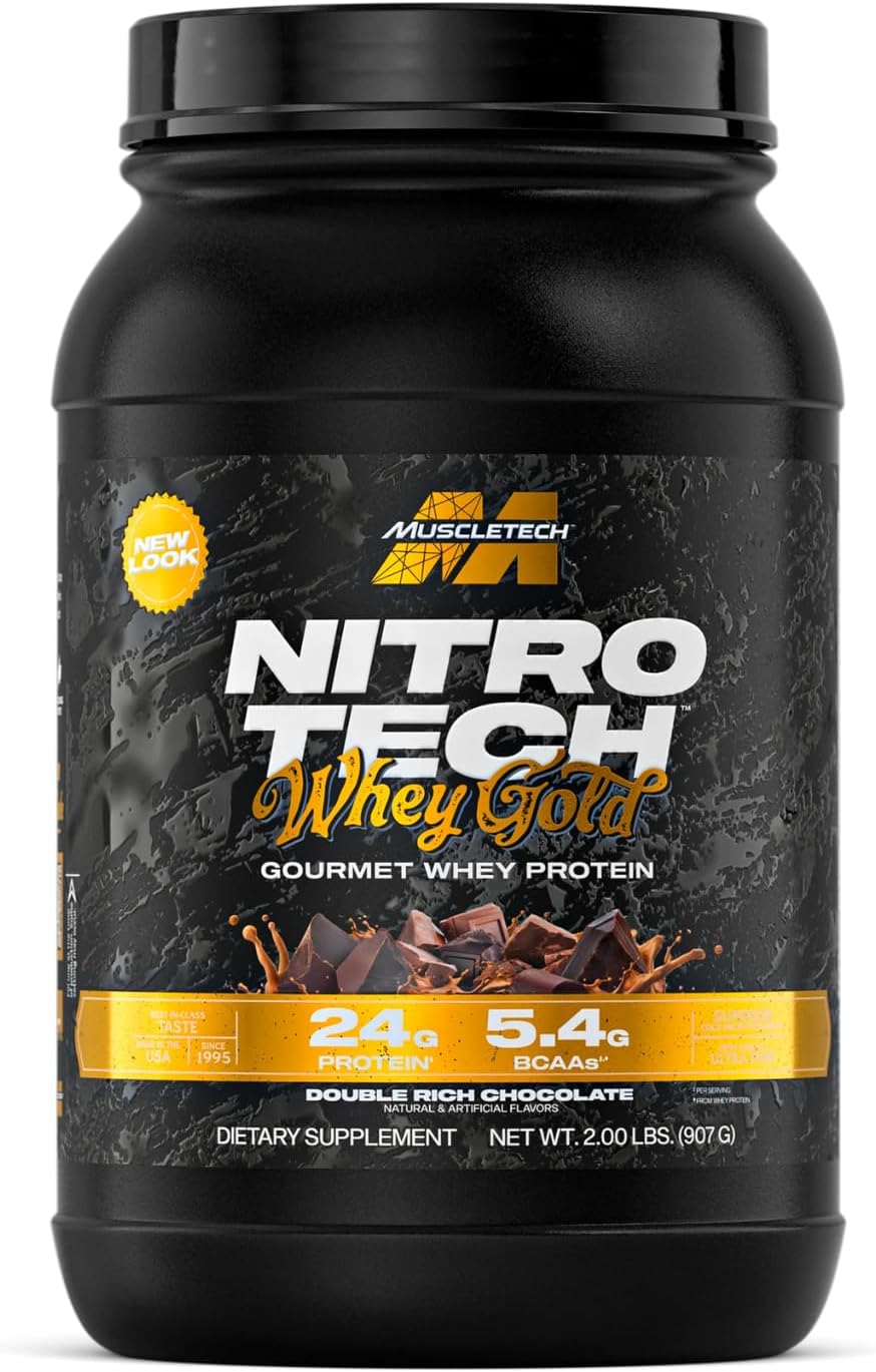 Nitro-Tech | Whey Gold | Whey Isolate & Peptide | Without Gluten & Rapid Absorption | Lean Muscle and Rapid Recovery | Chocolate | 907 grams | 27 Servings