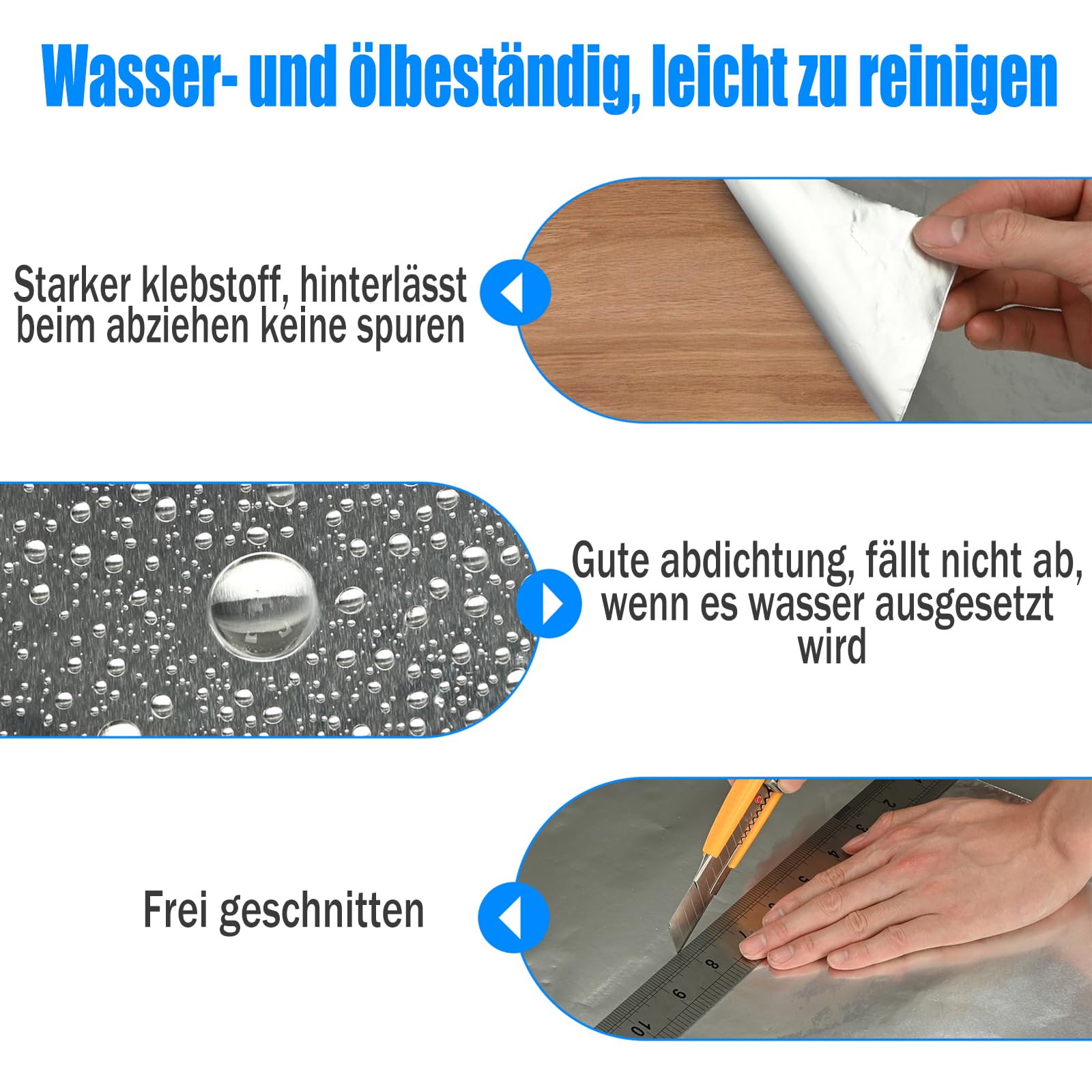 bimiti 300mm x 50m Aluminium klebeband, 0,08mm Dickes Aluklebeband | Selbstklebend Alufolie Hitzebeständig, Wasserdicht, für HVAC, Rohrisolierung, Kaminabdichtung, Reparaturen