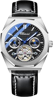 Men's Watches Luminous Hands Automatic Mechanical Watch with Leather Strap Self Winding Tourbillon Men’s Wrist Watches