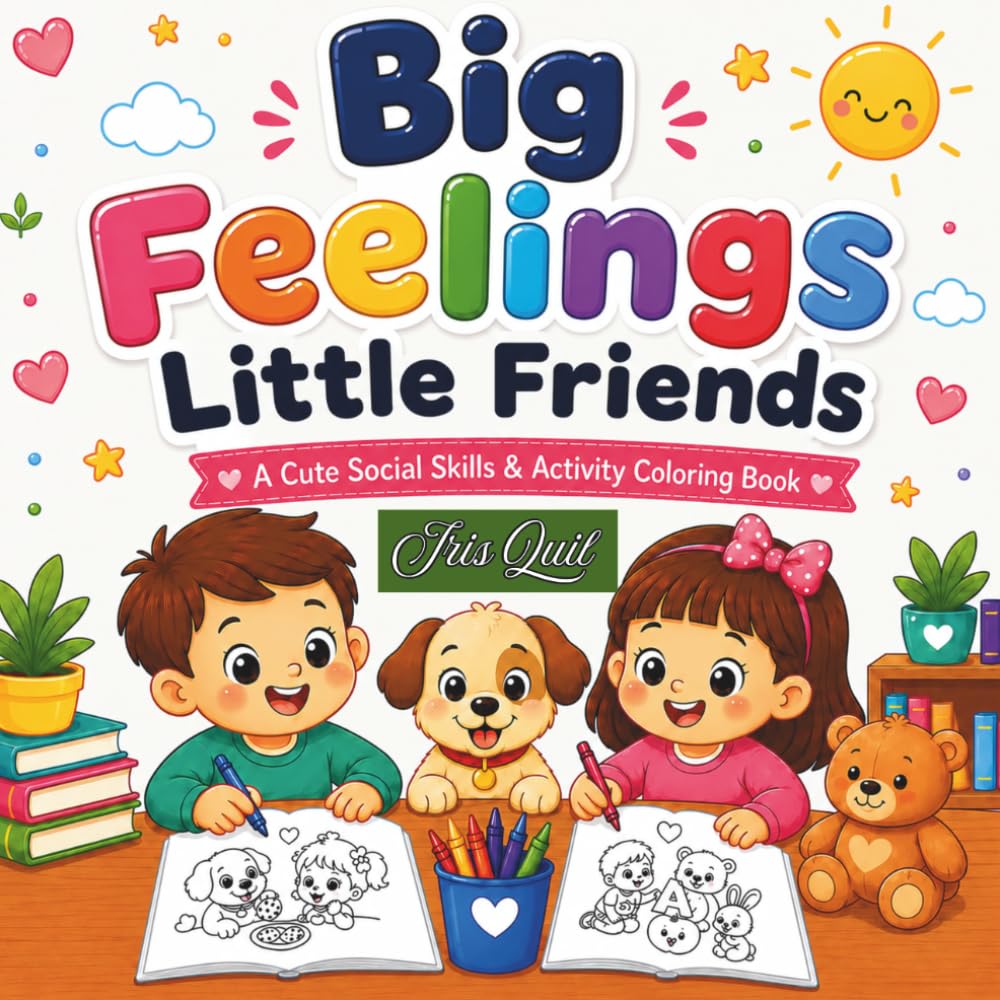 Big Feelings Little Friends: A Cute SEL Social Skills & Activity Coloring Book for Kids | Fun Emotional Learning, Kindness, Sharing & Feelings Activities