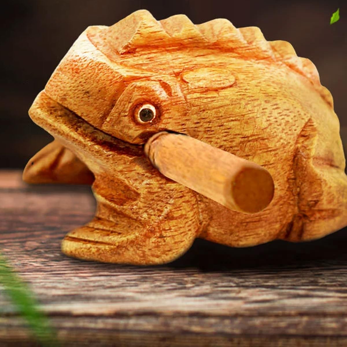 Grenouille sculptée, Instrument de Percussion en Bois de Crapaud, Ensemble de 3 pièces, 3 pièces de Bois synthétique Artificiel 10,5-8,5-6,5 cm