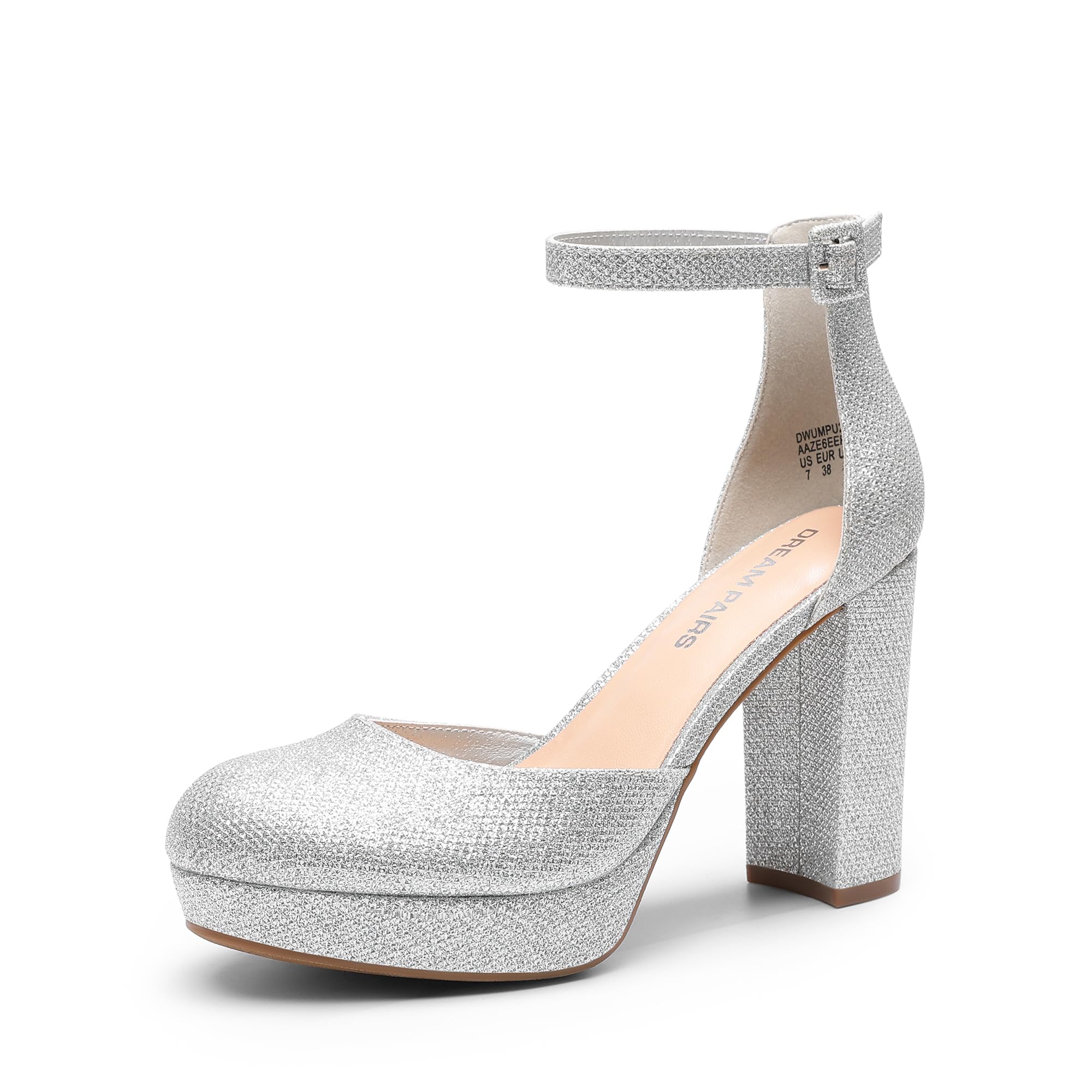 DREAM PAIRS Women's Platform Chunky High Heels Closed Toe Block Ankle Strap Dress Bridal Party Wedding Shoes