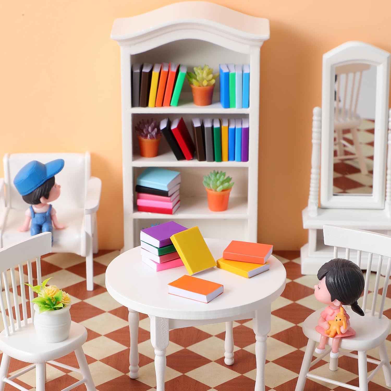 Miniature Dollhouse Books 32Pcs Colorful Tiny Mixed Color Mini Books 1 12 Scale Small Doll Accessories for Dollhouse Decoration and Craft