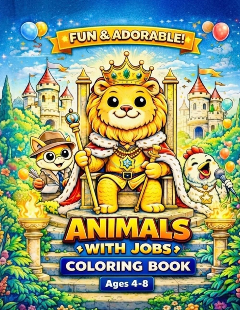 Animals with Jobs Cute Careers Coloring Book for Toddlers: Fun and Easy Coloring Activities to Learn Jobs, Boost Creativity, and Build Early Skills for Toddlers and Preschool Kids