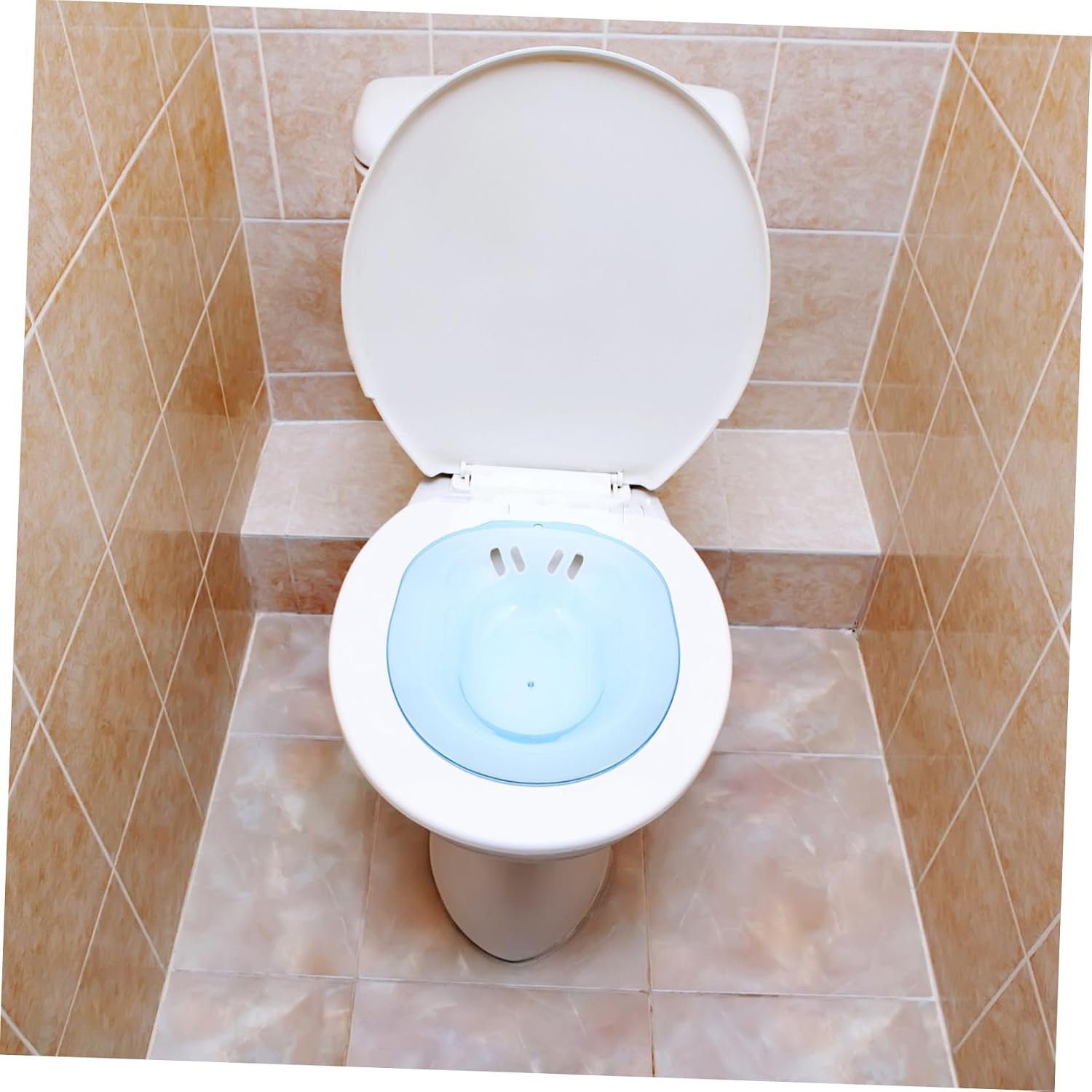 Beavorty Foldable Sitz Bath for Women Drain Holes Postpartum Care Basin Comfortable Bowl for Standard Toilets and Commode Chairs Blue