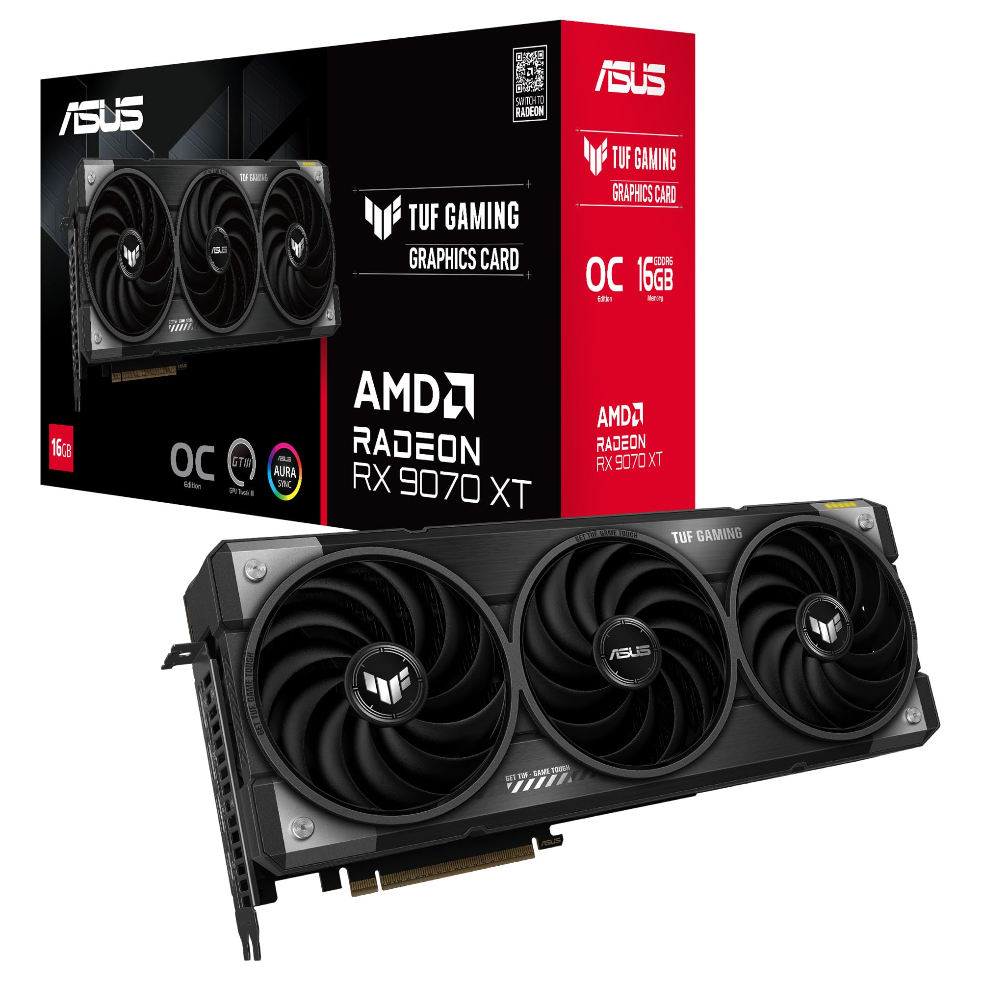 ASUS TUF Gaming Radeon RX 9070 XT OC Edition 16GB GDDR6, Tarjeta
