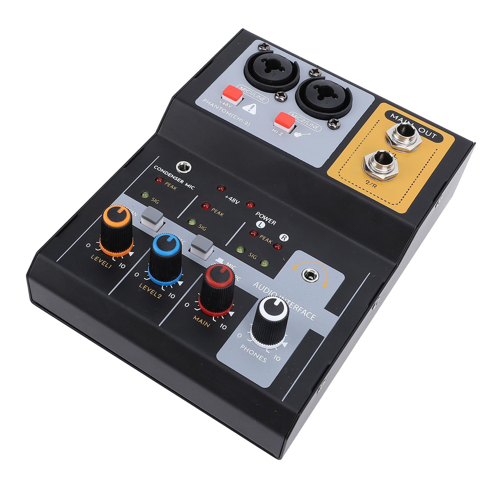 Console sono-sonne professionnelle 2 canaux enregistrant le système de console de mélangeur entièrement compatible de transmission sans fil avec USB Bluetooth pour PC en direct