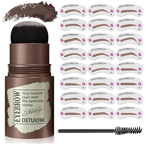 Kit de plantillas para cejas, polvo para cejas con 24 plantillas de cejas finas y gruesas populares y reutilizables, kits de plantillas para cejas disponible en Yaxa Colombia