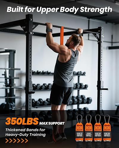 Miniatura 2 de Bandas de asistencia para dominadas, banda de resistencia ajustable para barra de dominadas, bandas de asistencia para dominadas con reposapiés para