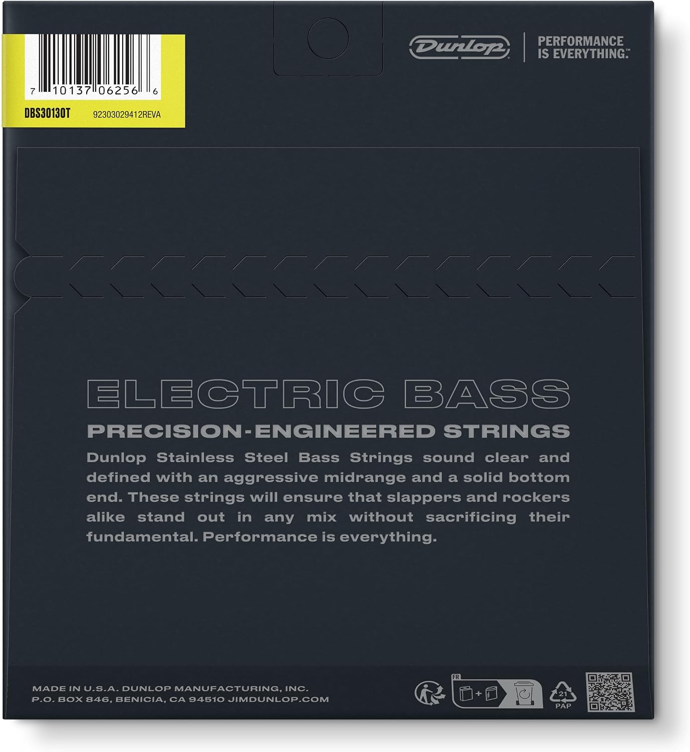 Jim Dunlop Standard Series Stainless Steel Tapered Bass Strings 30-130 | 6-String