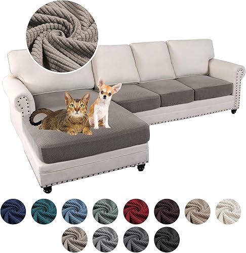 Beacon Pet Fundas para sofá modular, 4 piezas elásticas antideslizantes en forma de L, fundas de cojín separadas para sofá para sofá seccional