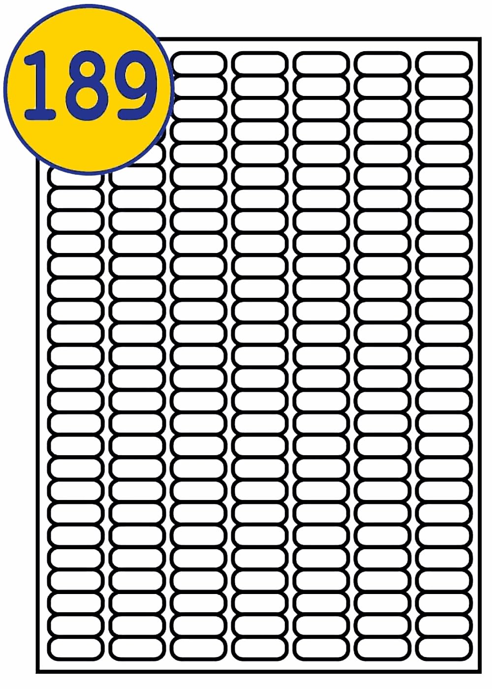 LABELS4U 50 Sheets A4, 189 Labels per Sheet, Size 25.4 x 10mm (9450 Labels)