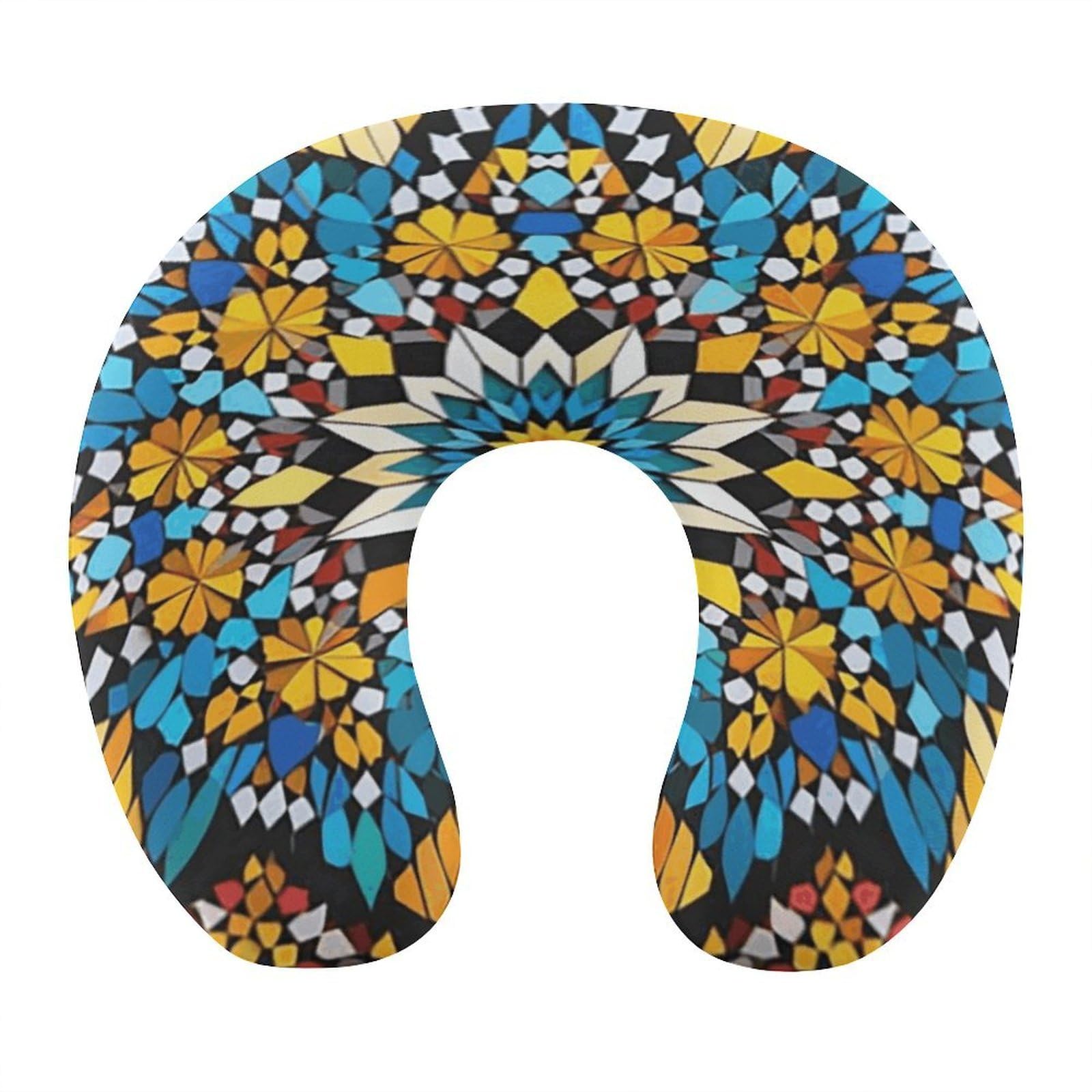 Btcowzrv Style Moroccan Color Pattern U Shaped Neck Pillow Travel Pillows