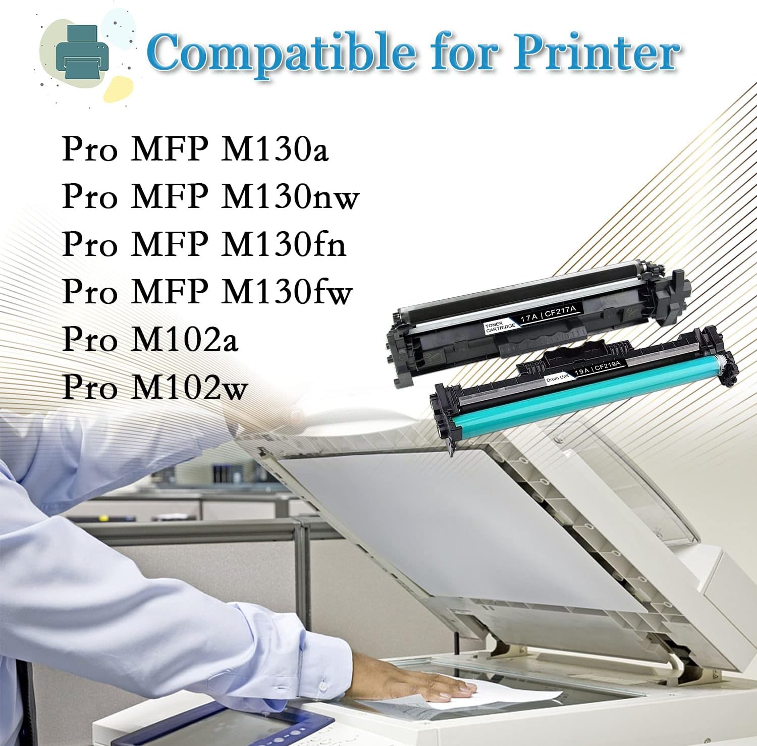 1 Pack 19A | CF219A Black Drum Unit CF219A TANFENR Compatible 19A Drum Unit Replacement for HP M102a M102w MFP M130a M130nw M130fn M130fw Printer