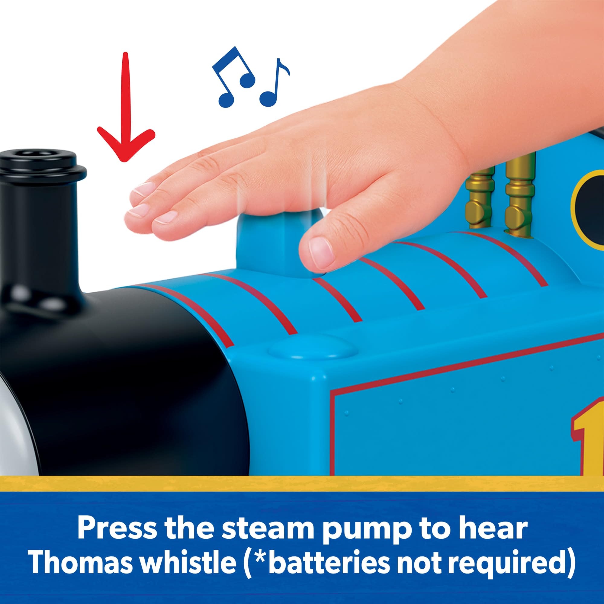 Fisher-Price Thomas & Friends zabawka pociąg olbrzymi Thomas duży silnik Push Steam Dome Hear Train Schowek