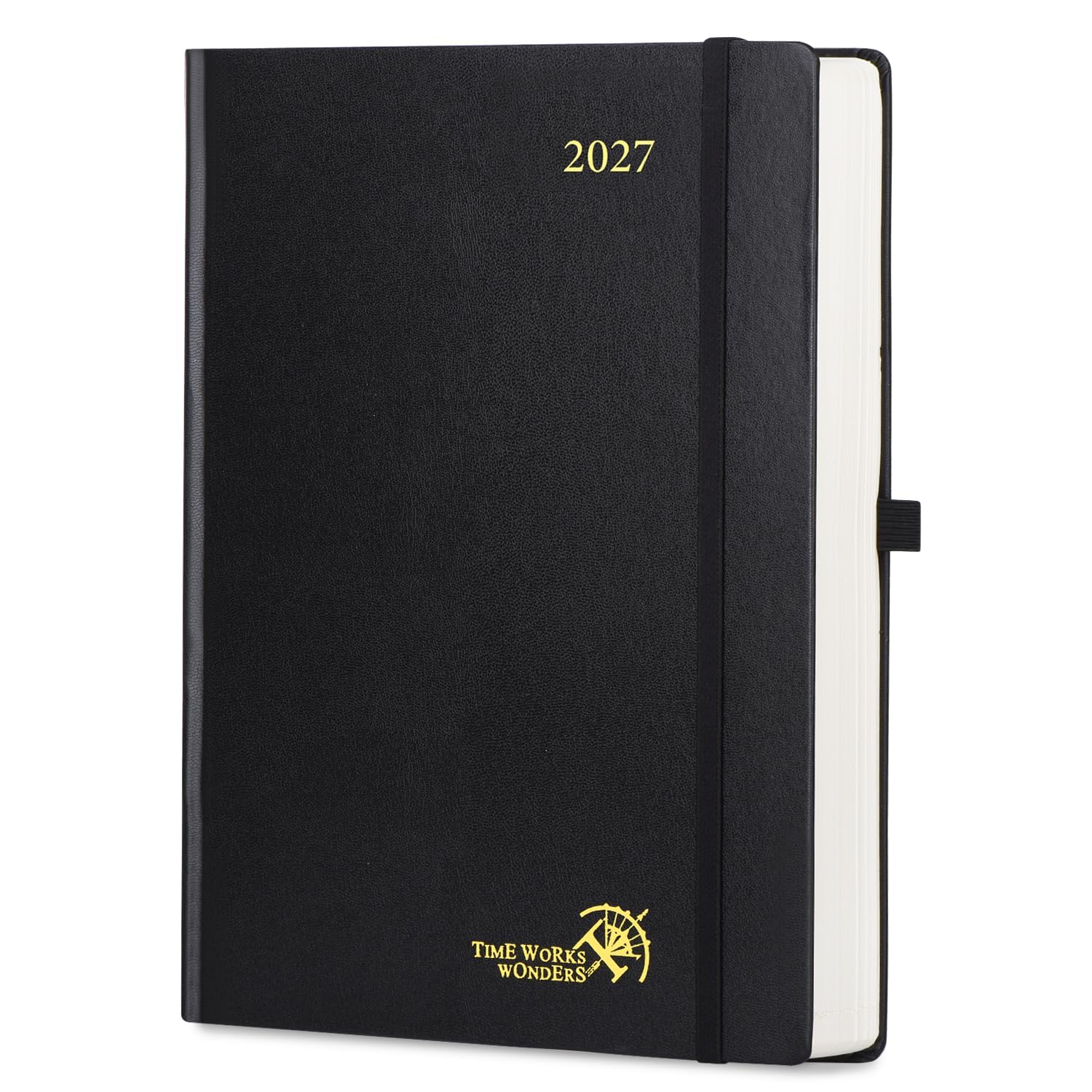 POPRUN Day per Page Diary 2027 A4 Hardback Day to Page Daily Planner