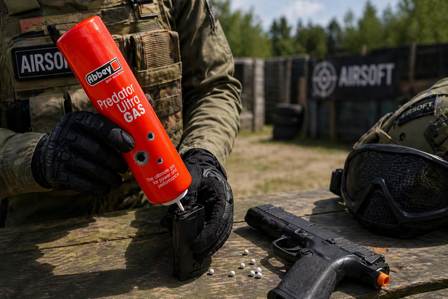 Abbey Predator Ultra Green Gas 700ml Recarga GBB Pistola Lubricante Silicona Mantenimiento Réplica